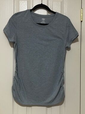 Athletic Works M Light Blue Short Sleeve Tee with Side Ruching